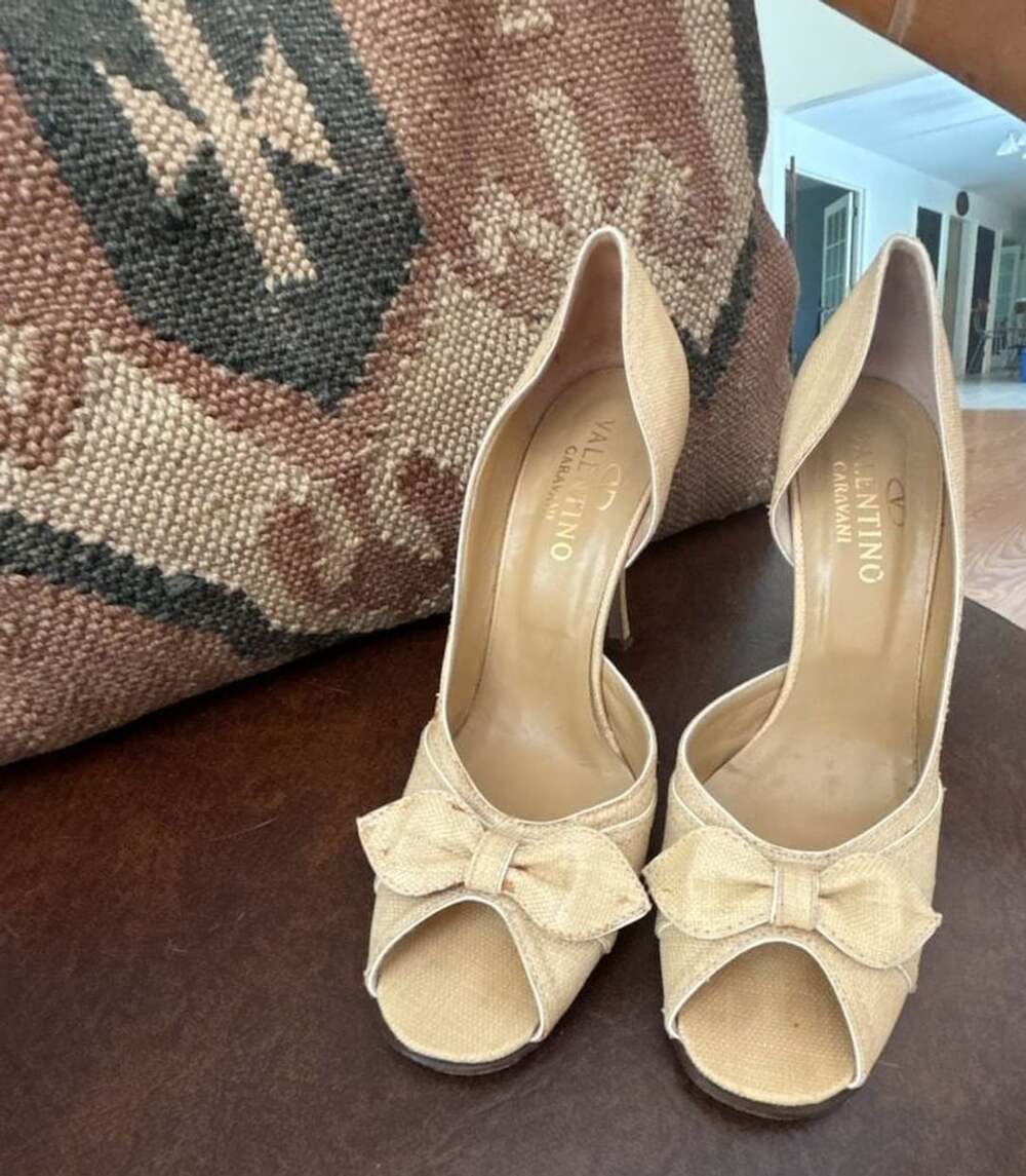 Valentino Garavani D'Orsay Open-Toe Pumps with Bow